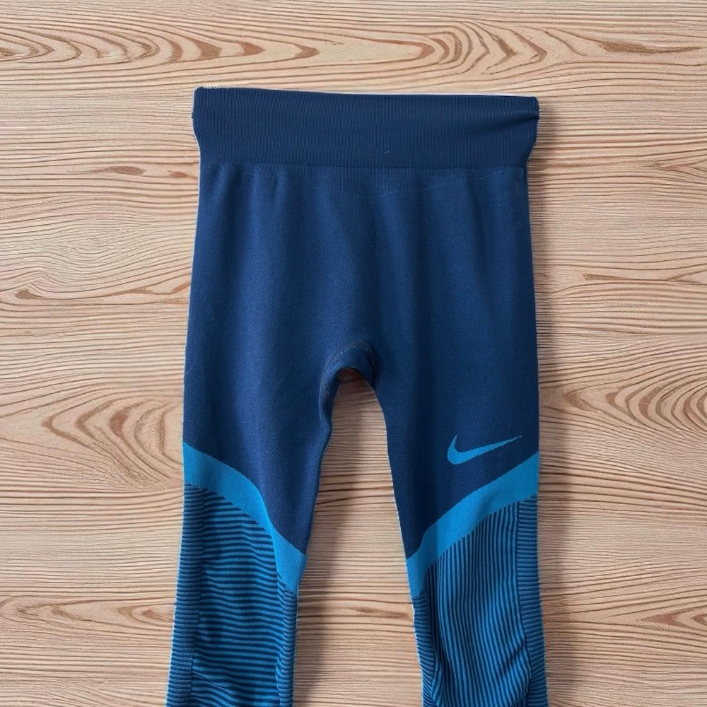 Nike Girls Running Athletic Leggings in Blue Size Large Biking Soccer Sports L
